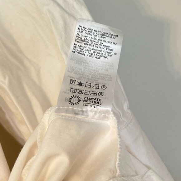 REFORMATION Lovisa Long Sleeve Stretch Organic Cotton Minidress White Size US 2 - Picture 6 of 8